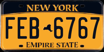 NY license plate FEB6767