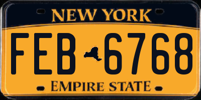 NY license plate FEB6768