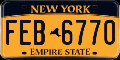 NY license plate FEB6770