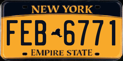 NY license plate FEB6771