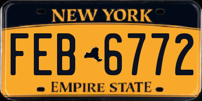 NY license plate FEB6772