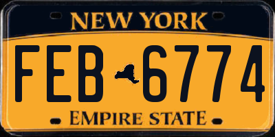 NY license plate FEB6774
