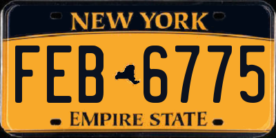 NY license plate FEB6775