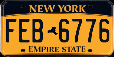 NY license plate FEB6776