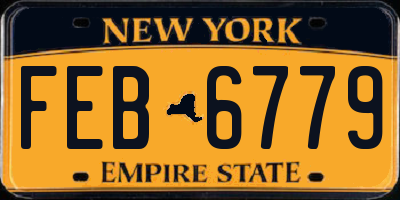 NY license plate FEB6779