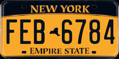 NY license plate FEB6784
