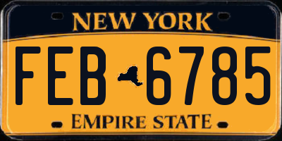 NY license plate FEB6785
