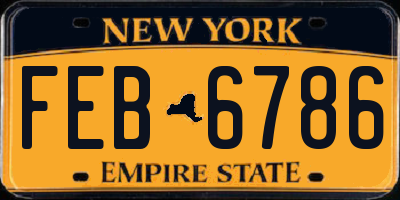 NY license plate FEB6786