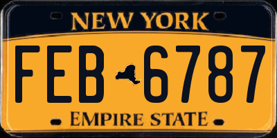 NY license plate FEB6787