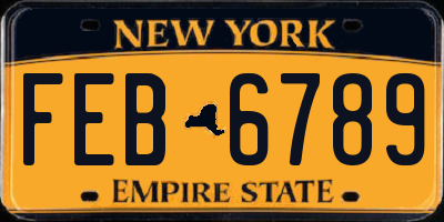 NY license plate FEB6789