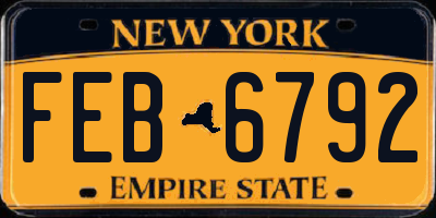NY license plate FEB6792