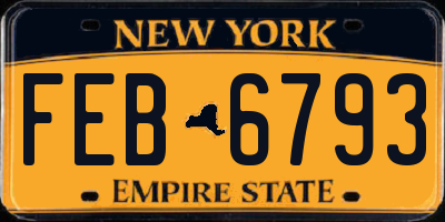 NY license plate FEB6793