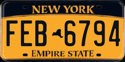 NY license plate FEB6794