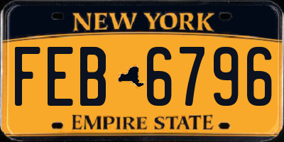 NY license plate FEB6796