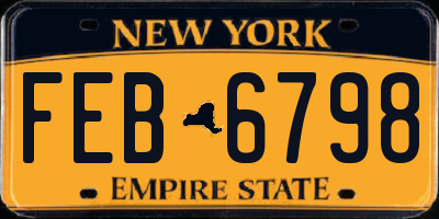 NY license plate FEB6798