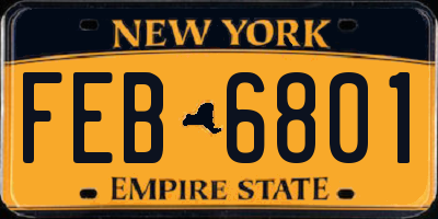 NY license plate FEB6801