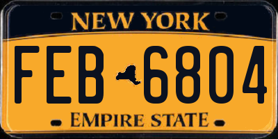 NY license plate FEB6804