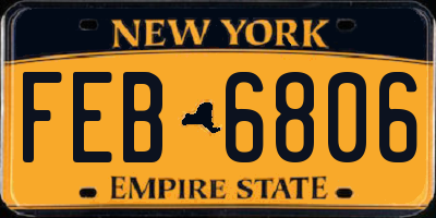 NY license plate FEB6806