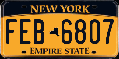 NY license plate FEB6807