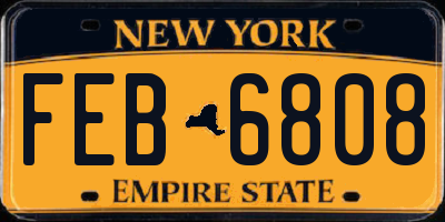 NY license plate FEB6808