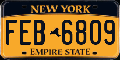 NY license plate FEB6809