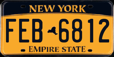 NY license plate FEB6812