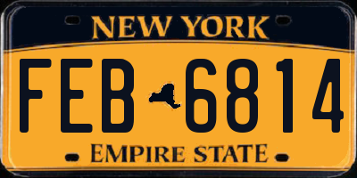 NY license plate FEB6814