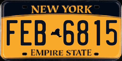 NY license plate FEB6815