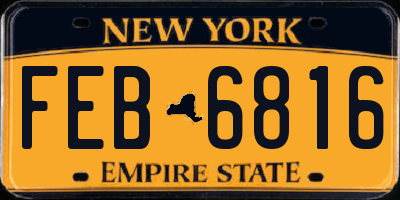 NY license plate FEB6816