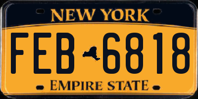 NY license plate FEB6818