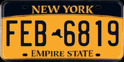 NY license plate FEB6819