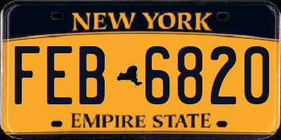 NY license plate FEB6820