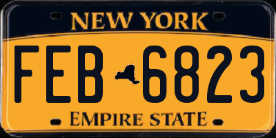NY license plate FEB6823