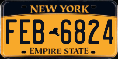 NY license plate FEB6824