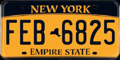 NY license plate FEB6825