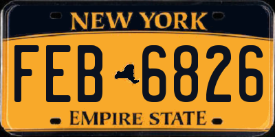 NY license plate FEB6826