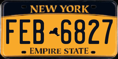 NY license plate FEB6827