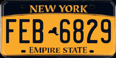 NY license plate FEB6829