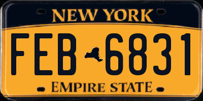 NY license plate FEB6831