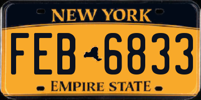 NY license plate FEB6833