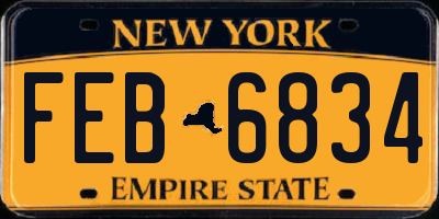 NY license plate FEB6834