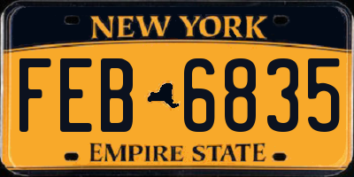 NY license plate FEB6835