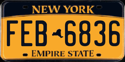 NY license plate FEB6836