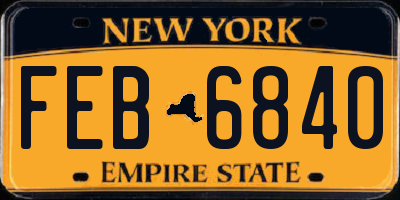 NY license plate FEB6840