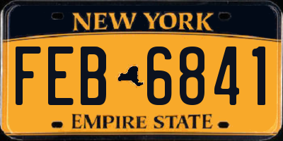 NY license plate FEB6841