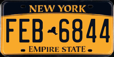 NY license plate FEB6844