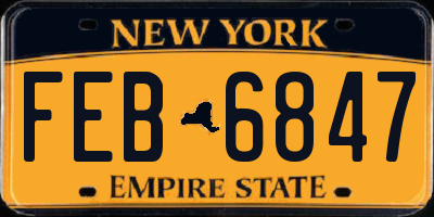 NY license plate FEB6847