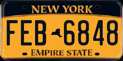 NY license plate FEB6848