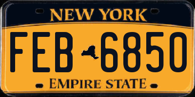 NY license plate FEB6850