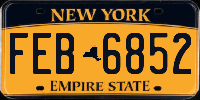 NY license plate FEB6852